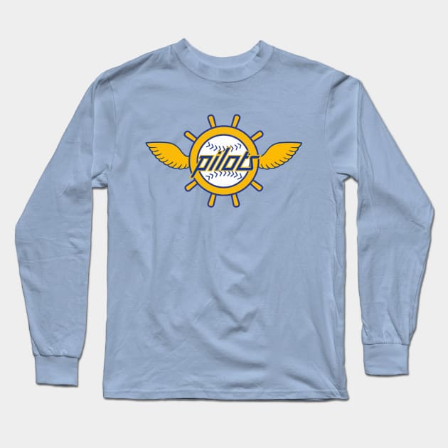 Defunct Seattle Pilots Baseball 1970 Long Sleeve T-Shirt by LocalZonly